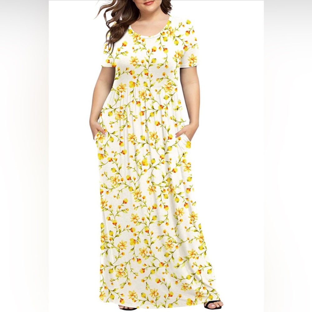 Short Sleeve Maxi Dress with Pockets - Women’s 2X - NWT